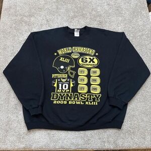 Vintage Steelers 6X Super Bowl Champions Crew Neck Sweatshirt 2X Big & Tall